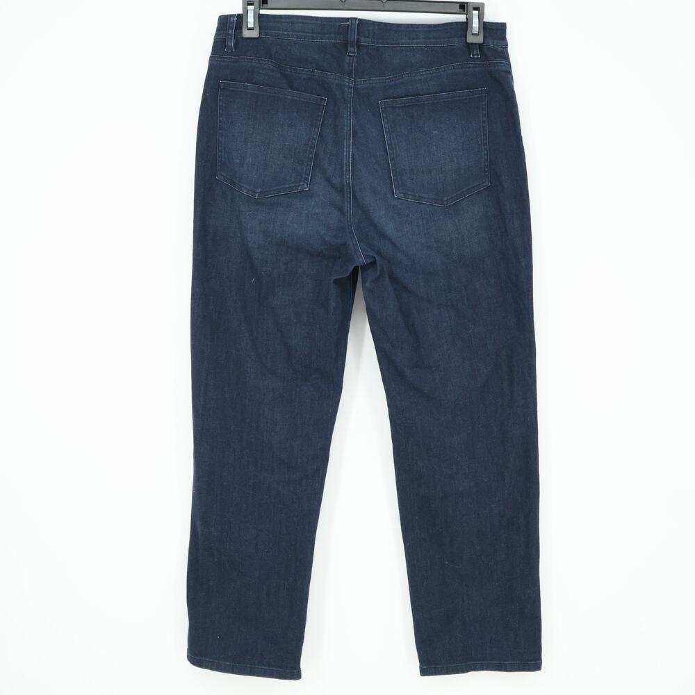 Eileen Fisher Jeans Womens 12 Blue Stretch Denim Straight Leg Preppy Academia - Picture 2 of 12